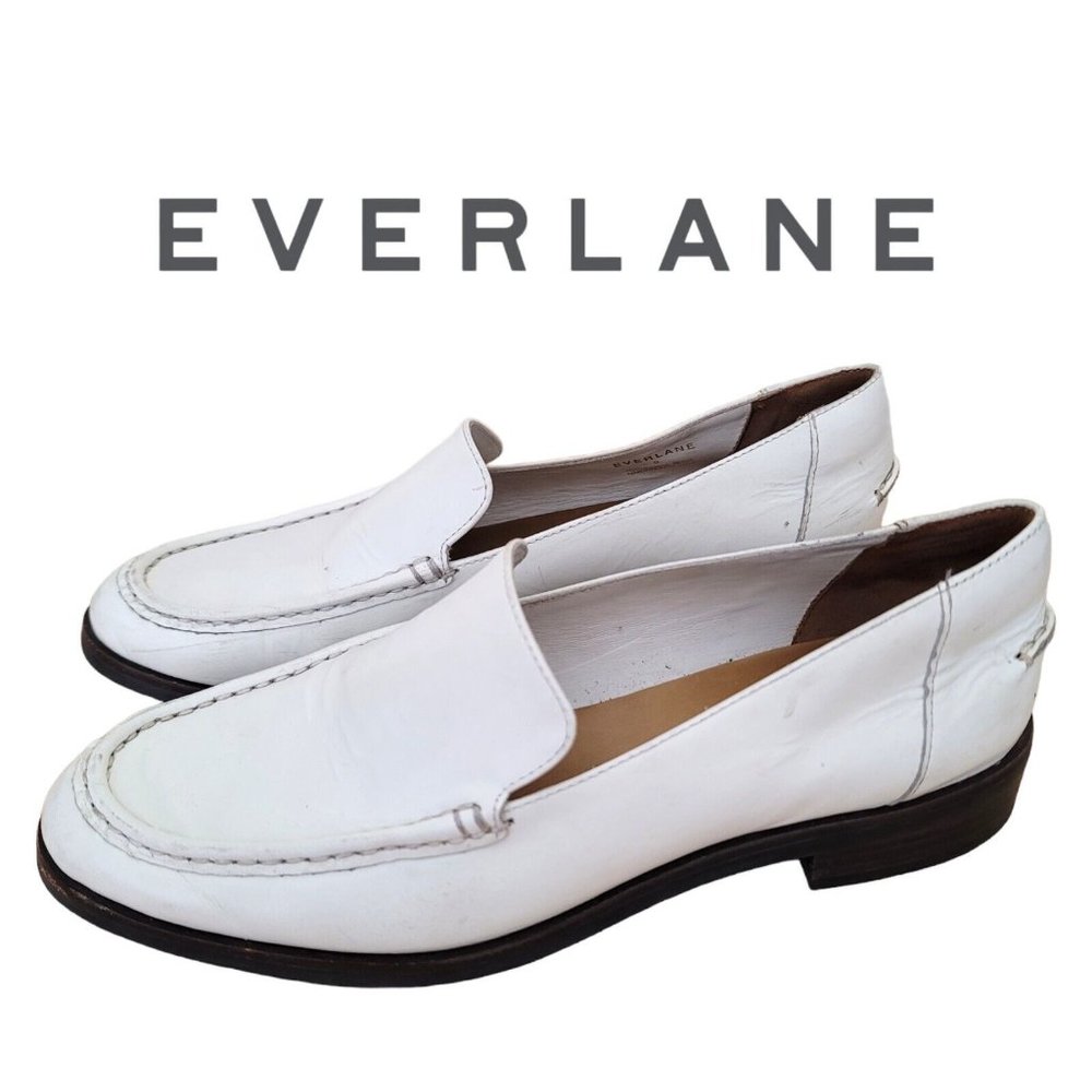 Everlane Womens The New Modern Oxfords Loafers White Size 9